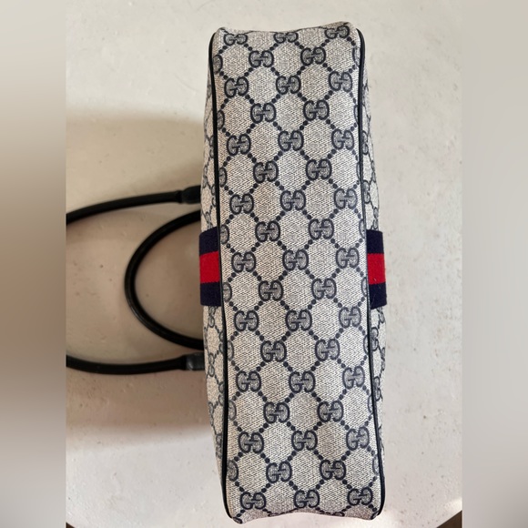 Vintage Gucci GG Supreme Sherry Line Navy Monogram Canvas Boston Bag - Picture 16 of 16